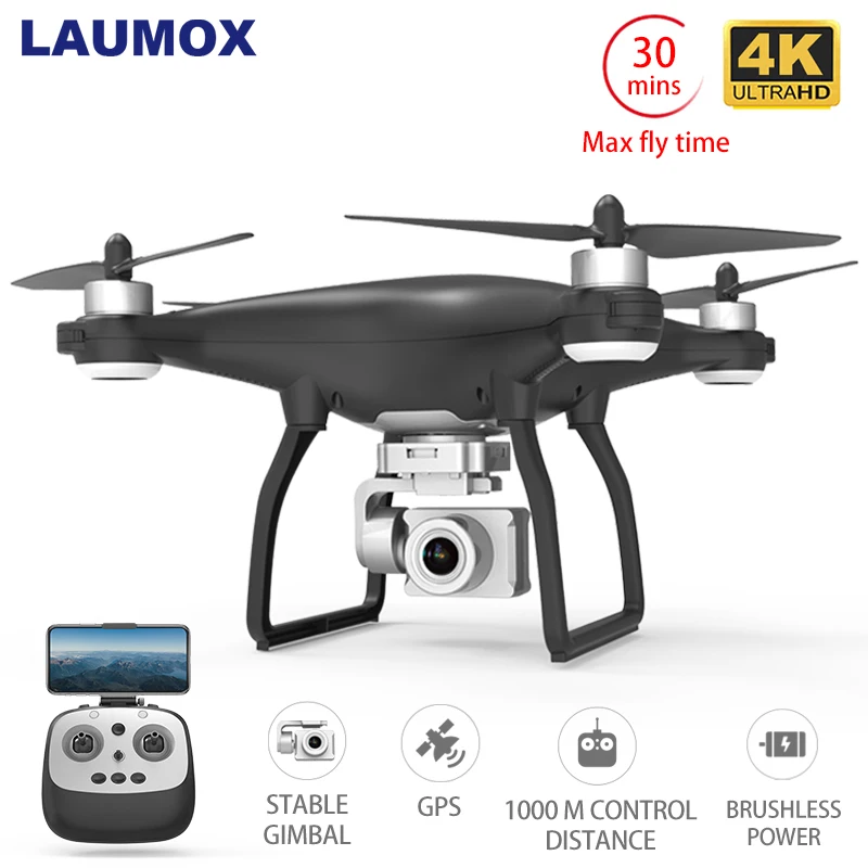 $129.99 LAUMOX X35 Drone GPS WiFi 4K HD Camera Profissional RC Quadcopter Brushless Motor Drones Gimbal Sta