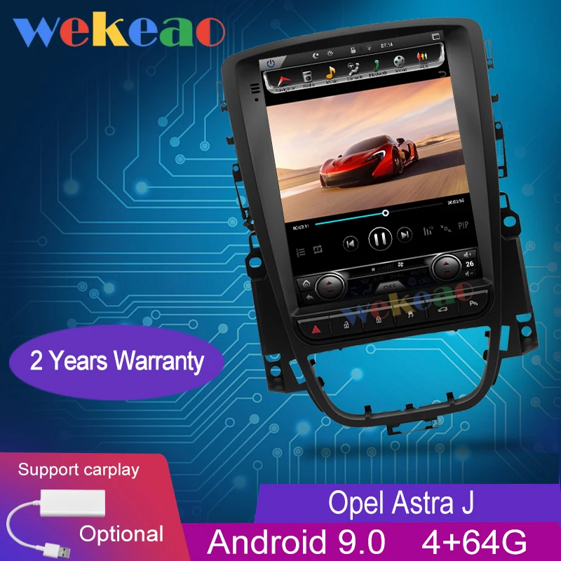 Wekeao вертикальный экран Tesla стиль 10,4 ''Android 8,1 автомобильный Радио gps навигация для Opel Astra J DVD Автомобильный плеер 2009