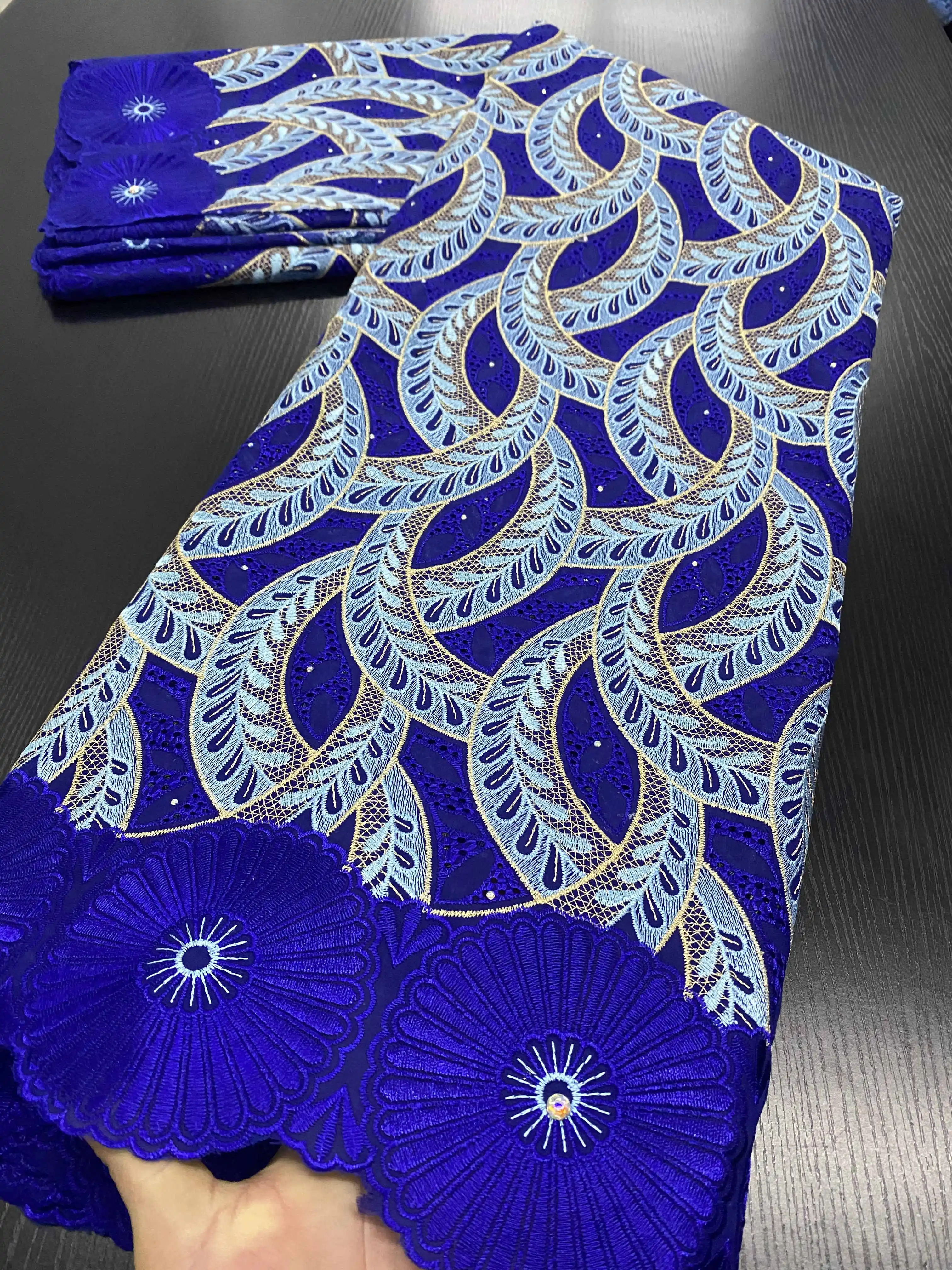 African Cotton Lace Fabric 2021 High Quality Swiss Voile Lace In Switzerland Nigerian Lace Fabrics For Wedding Dress YA3410B-5