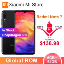 En existencia Global ROM Xiaomi Redmi Note 7 6GB RAM 64GB ROM Smartphone Snapdragon 660 6,3 "Pantalla 48MP cámara trasera 4000mAh batería(China)