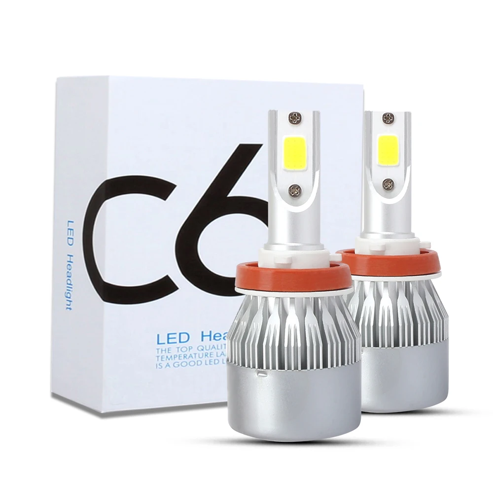 COB 72W 8000LM 8000K Автомобильный светодиодный фонарь для фар H3 H7 H11 9005 9006 H1 автомобильная