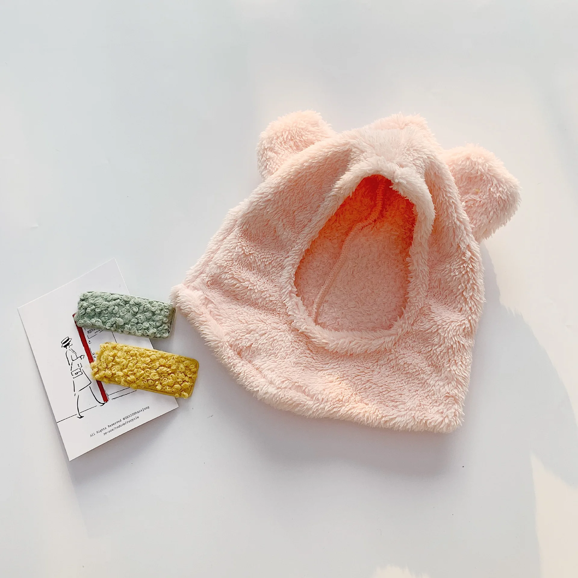 Pink hat Пальто с мехом для девочек; однотонная осенне-зимняя одежда; одежда на молнии; детский жилет из искусственного меха; куртка и шапка; поступление года - Цвет: Pink hat