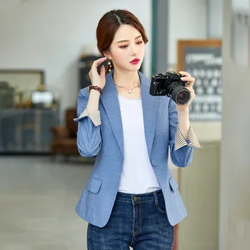

2019 Autumn Occupation Small Suit Coat Female Temperament Slim Fit Long Sleeve Suit Female