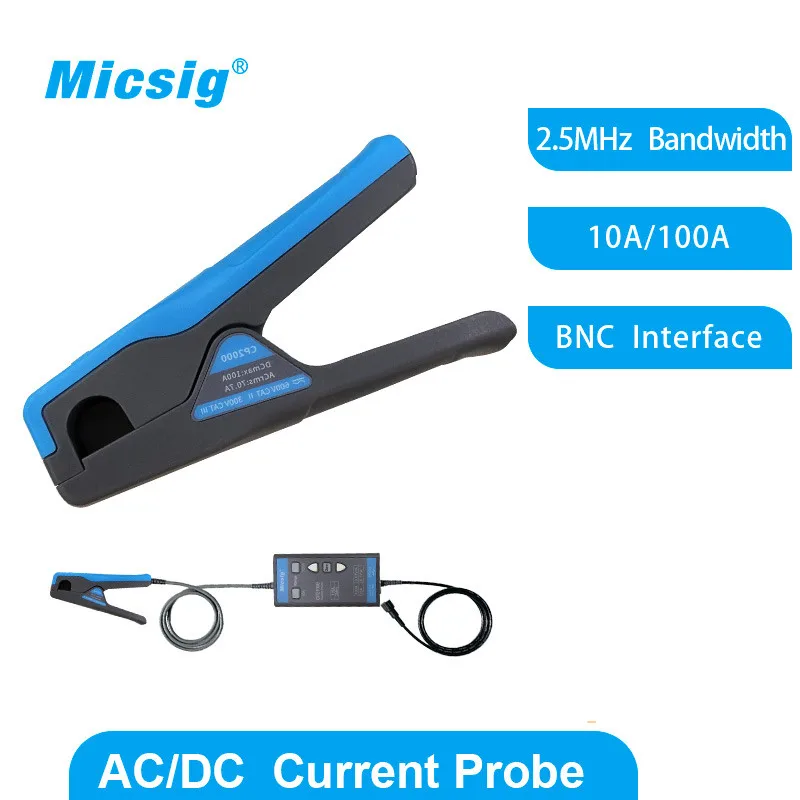

Micsig CP2100A AC/DC current probes 2.5MHz 10A/100A maximum measurable current 100Apk 70.7Arms (DC+ACpk) Improvement Tools