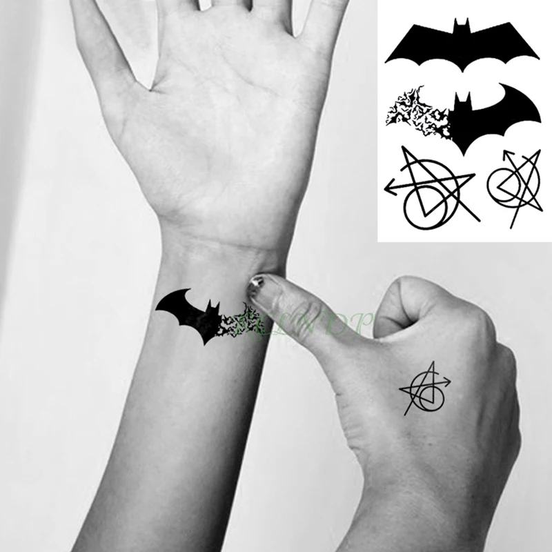 Водостойкая временная татуировка, наклейка Капитан Америка, Бэтмен, щит, флэш-тату, поддельные тату, рука, рука для детей, мужчин, женщин - Цвет: Смешанный цвет
