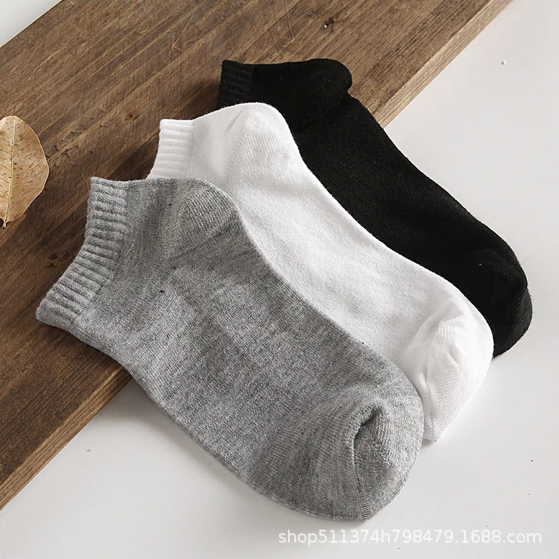 

5 piar Autumn Winter Male Socks Four Seasons Breathable Polyester Cotton Motion Solid Color Simple Skin-friendly