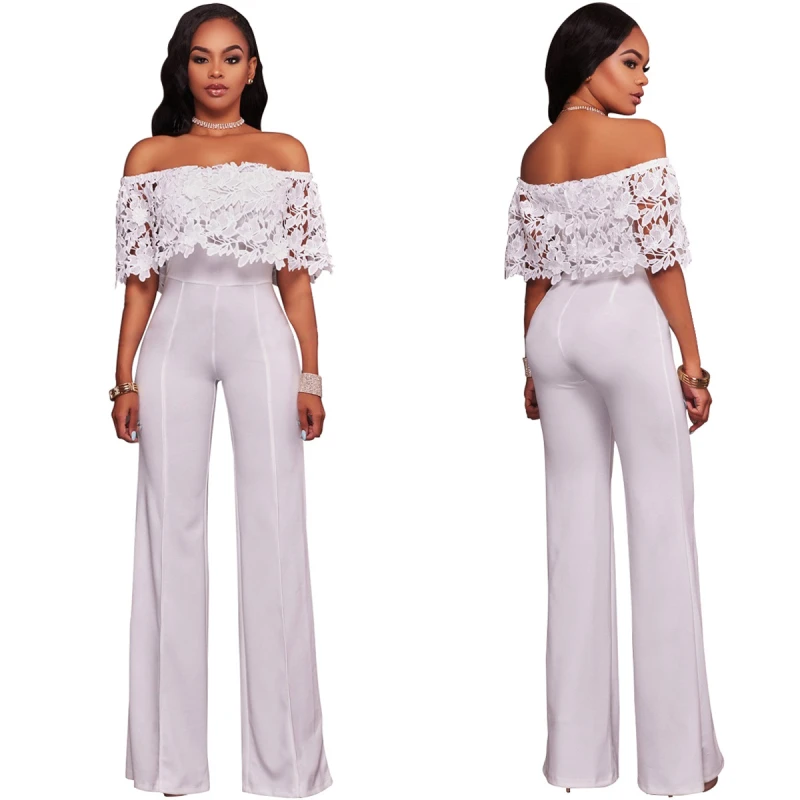jumpsuit with lace overlay