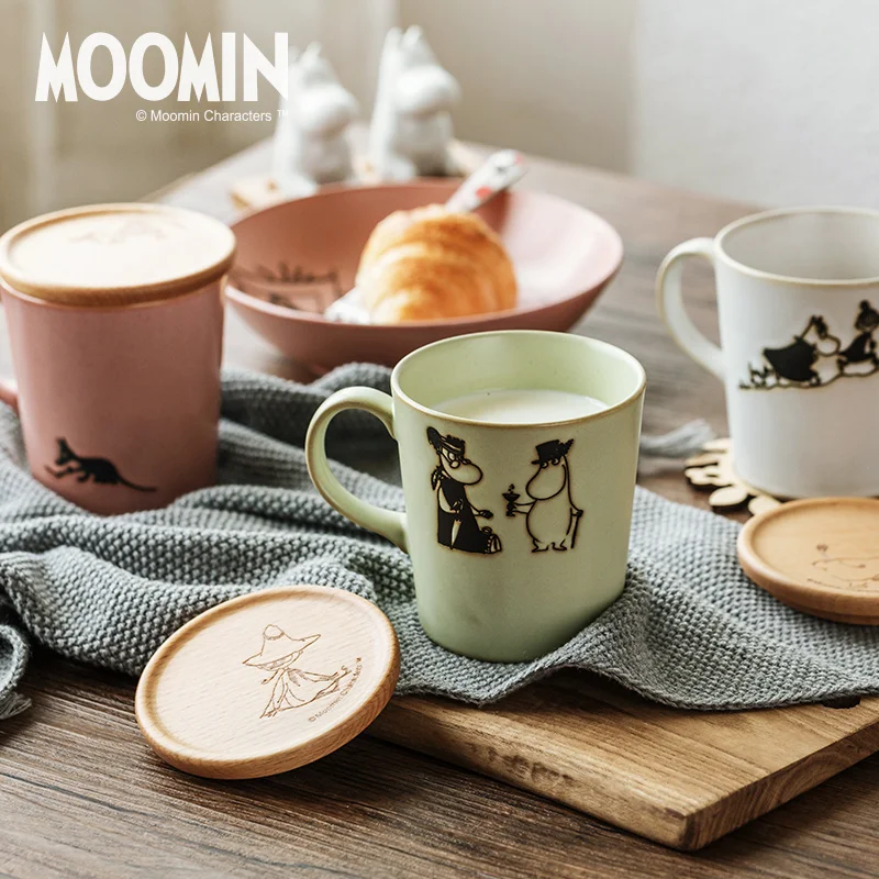 Чашка Moomin в скандинавском стиле керамическая матовая кружка кофейная чашка с крышкой мультяшная креативная трендовая деревянная крышка чашки и кружки чаша