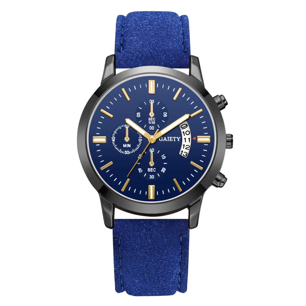 GAIETY брендовые деловые мужские часы три глаза многофункциональные Модные кварцевые часы кожаный ремешок Часы relogio masculino
