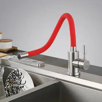 

Silica Gel Nose Any Direction Rotating Kitchen Faucet Cold and Hot Water Mixer Single Handle Tap