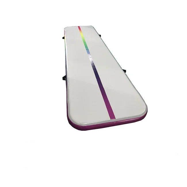 Rainbow 4 м x 1 м x 20 см гимнастические DWF воздушные треки Кувыркающиеся коврики большой надувной Airtrack пол с бесплатным электрическим воздушным насосом Спортивная тренировка - Цвет: Rainbow