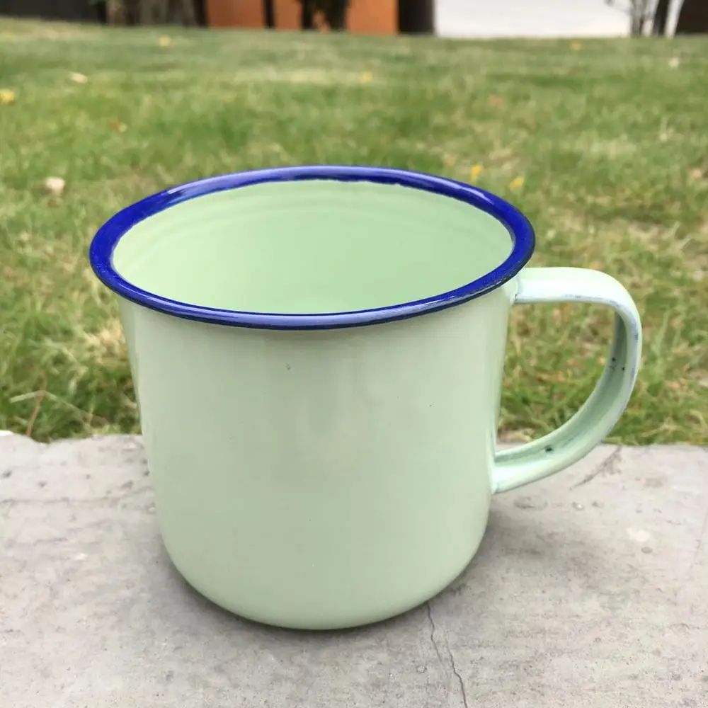 Не ржавеет хорошее качество 370 мл Небьющийся простой белый вареный heatable эмалевый