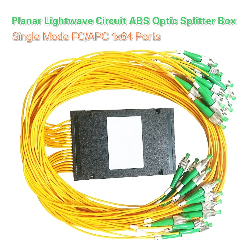Single Mode FC/APC 1x64 PLC Fiber optical splitter FTTH 1*64 Planar Lightwave Circuit ABS Optic Splitter Box Free Shipping