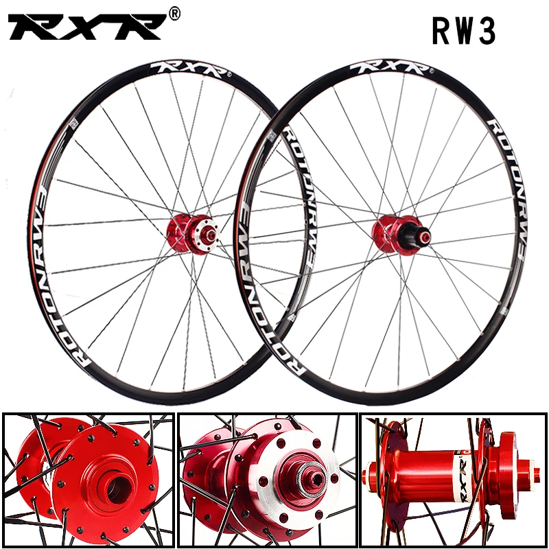 

RXR 26'' 24Holes rw3 Disc Brake Mountain Bike Wheels QR hubs MTB Bicycle 7/11 Speed Alloy Wheelset front 2 rear 5 bearings