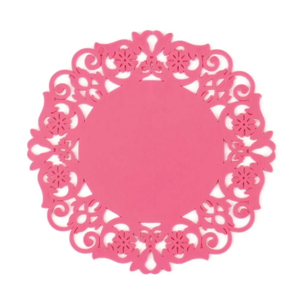 

Flower Hollow Out Silicone Placemat DiningTable Mat Pad Cup Bowl Holder Coaster Kitchen Accessories Tableware