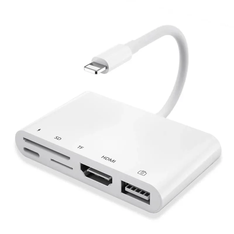 Lightning To 1080P HDMI Cable USB SD TF Card Reader Digital AV TV OTG Adapter Hub For iPhone X XR XS 11Pro Max SE iPad Mini Pro | Мобильные