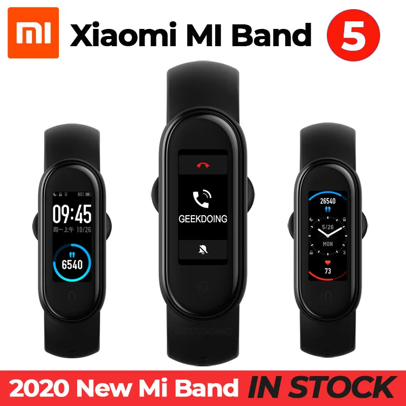Умный Браслет Xiaomi Mi Band 5 XMSH10HM оригинальный браслет с цветным AMOLED экраном 2020 дюйма