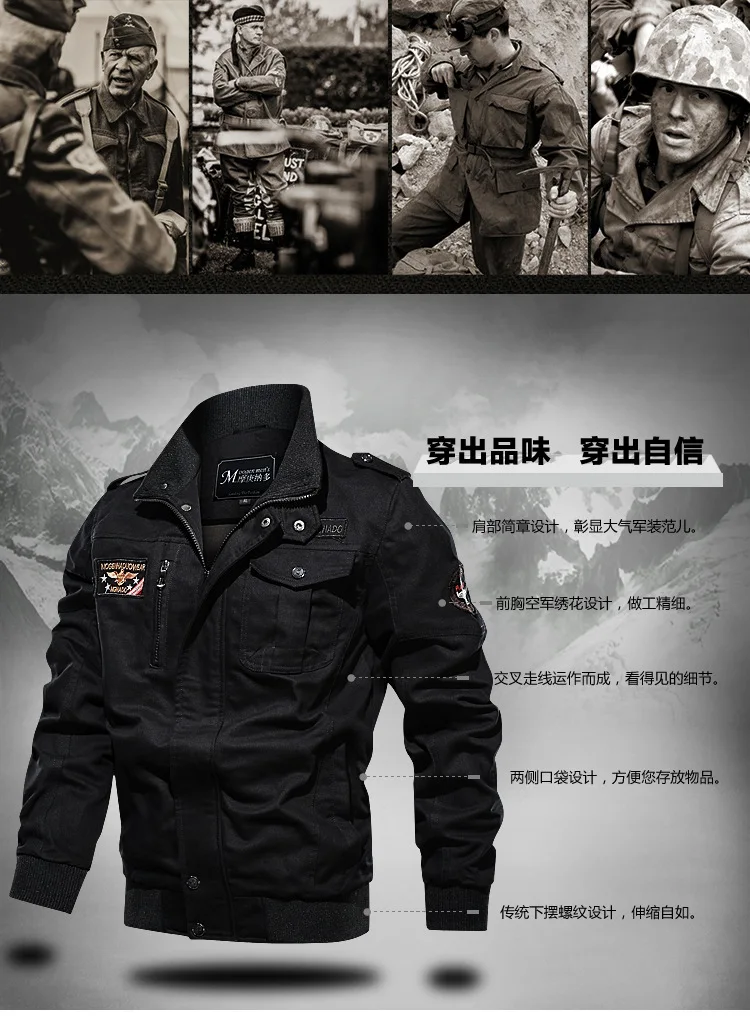 Military Tactics Bomber Jacket Men Spring Autumn Multi-pocket Pilot Coats Male Army Cargo Flight Men's Jackets Plus Size 6XL jacket hoodie