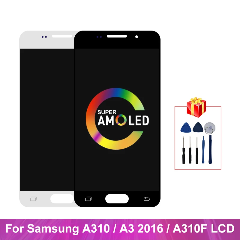 Super AMOLED дисплей A310 для Samsung Galaxy A3 2016 ЖК дигитайзер сенсорного экрана запасные