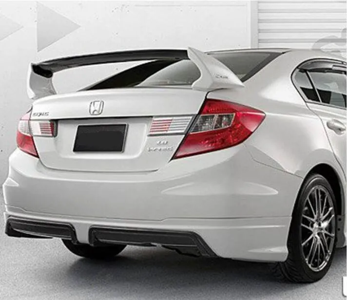 

Unpainted CAR REAR WING TRUNK LIP SPOILER FOR 12-15 HONDA Civic 2012 2013 2014 2015 BY EMS