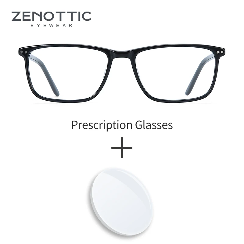 

ZENOTTIC Prescription Glasses Acetate Square Optical Eyewear Anti-blue light Hyperopia Myopia Photochromic Women Men Eyeglasses