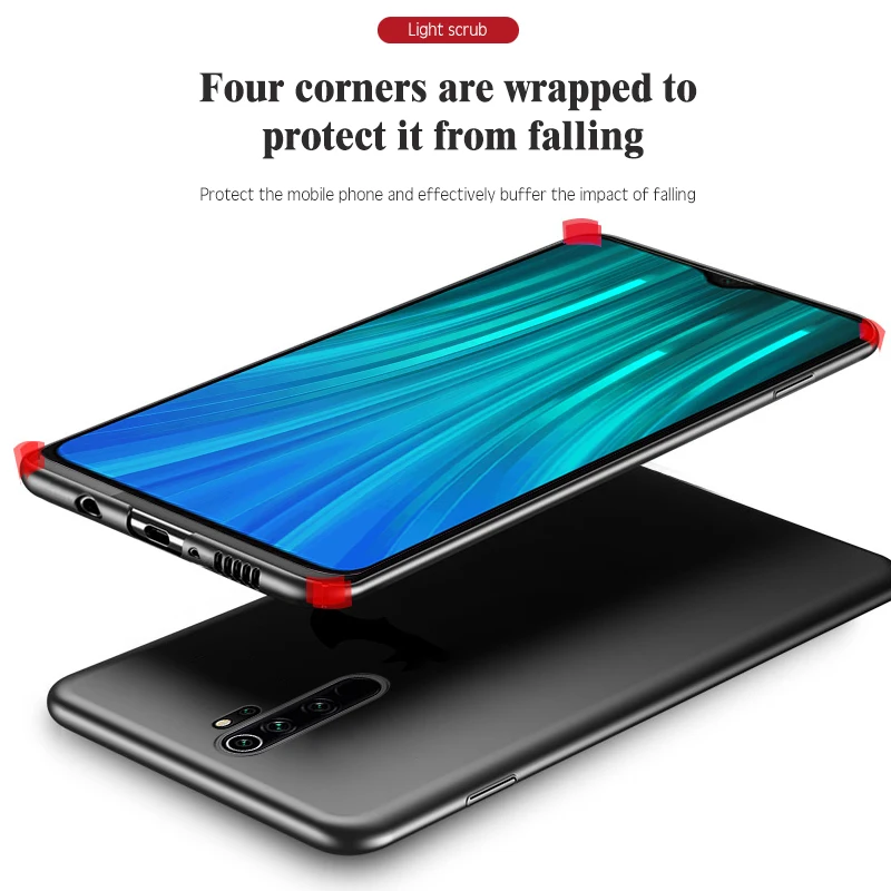 Ультратонкий дышащий жесткий чехол с эффектом потертости для Xiaomi Redmi Note 8 8Pro 8T 7 6 5