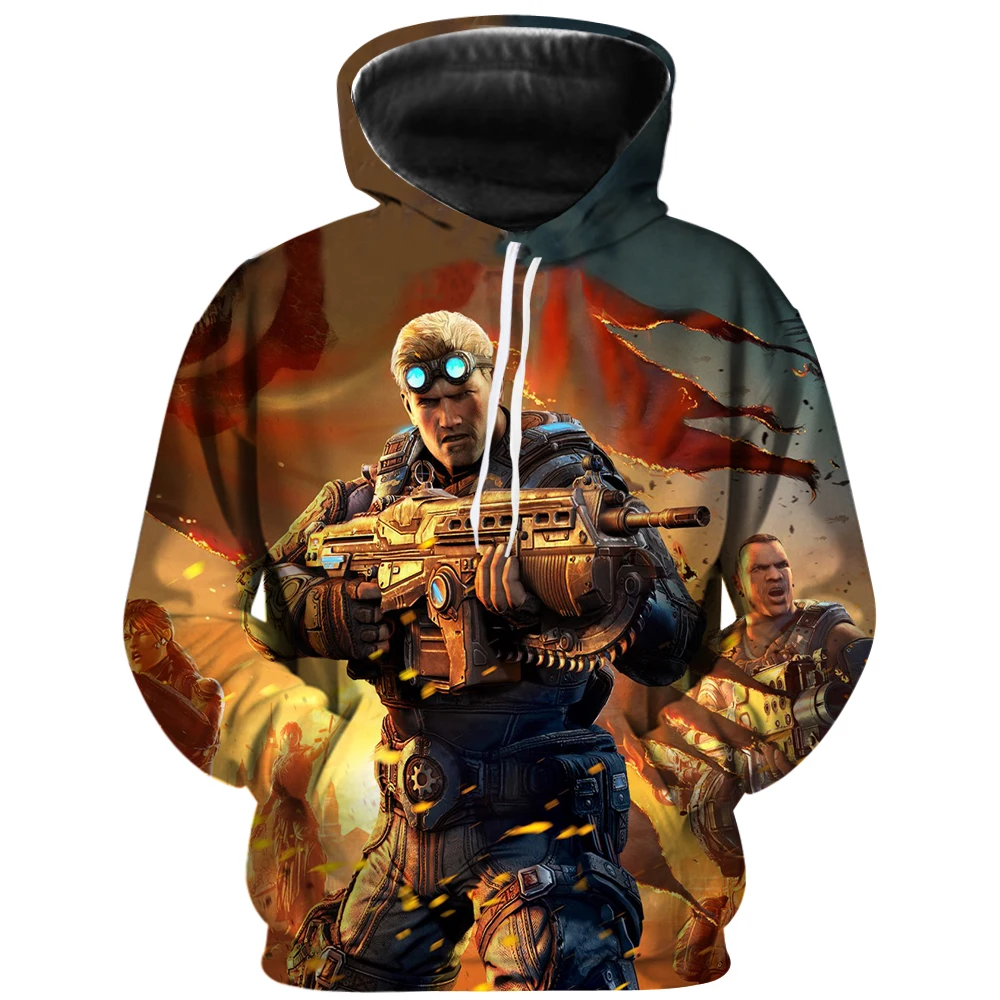 Gears of War Косплей Хэллоуин толстовка с капюшоном Новый Классический 3D стиль одежда