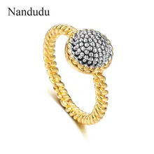 Nandudu, модные, ручные, скрученные, дизайнерские, кабельные кольца, золотой цвет, штабелируемые кольца, маленький круглый шар, металлический цветок, ювелирные изделия для женщин R2166