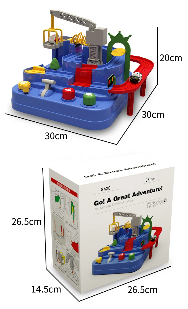 Детский трек автомобиль приключенческая игра транспорт портативный интерактивный Железнодорожный гоночный автомобиль сочетание Макарон цвет