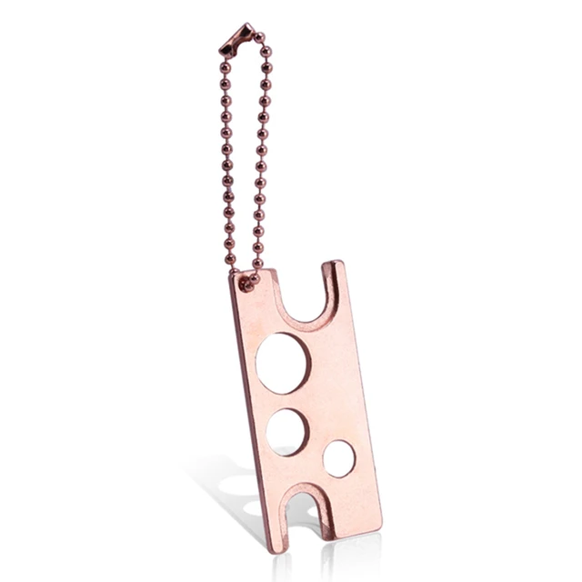 1pcs Essential Oils Opener With Chain Stainless Steel Caps Opener For Universal Eyelash Glue Replacement Bottle Mouth Head Pink