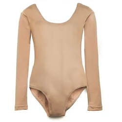 Ice Figure Skating Tops Girls Children Nude Color Skiing Roller Ice skating Inner Shirts for Skating training Practise wear