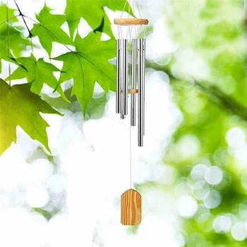 

6 Tubes Wind Chime Bells Hanging Living Bed Wood Metal Aluminum Tube Multi-pipe Wind Bell Decoration Home Decoration Crafts