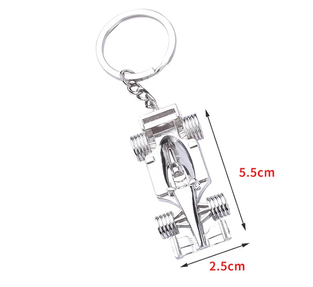 Portachiavi Auto Da Corsa F1 In Metallo Cromato | Ciondolo 3D 12x10x1 Cm - Regalo Per Appassionati Di Motori - Foto 10