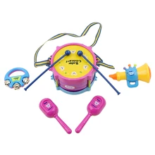 5pcs/set Educational Baby Kids Roll Drum Musical Instruments Band Kit Children Toy Baby Kids Gift Set
