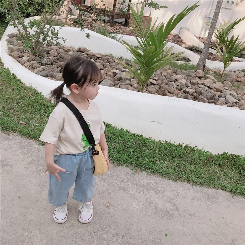 Small Big Brand Summer New Style Childrenswear Korean-style Men And Women Children Light Color Front Pocket Casual Cowboy C