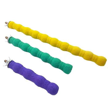 

3pcs Bird Cage Perches Stand Colorful Stand Rack Toy Claws Grinding Branch Stand Pole For Pet Birds Parrot (Random Color)