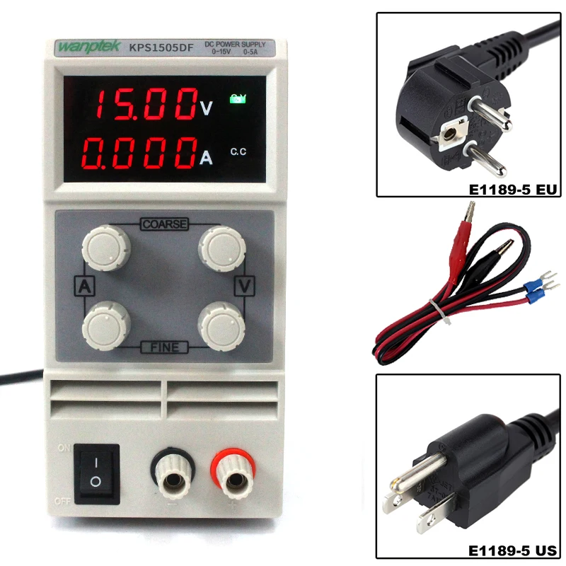 

4 Pcs KPS1505DF 15V5A 110V-230V EU LED Digital Adjustable Switch DC Power Supply MA Display