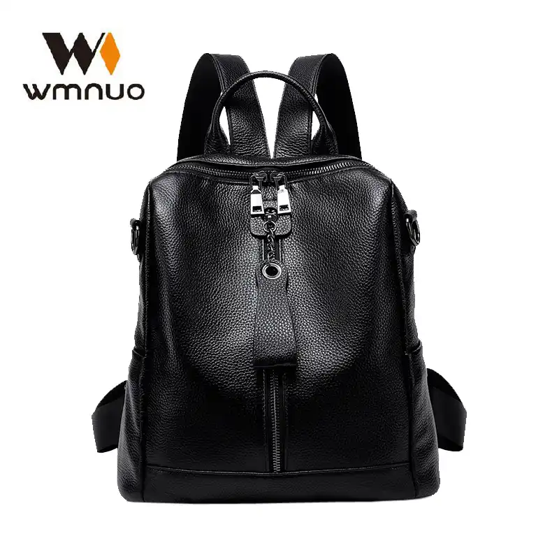 black leather college bags