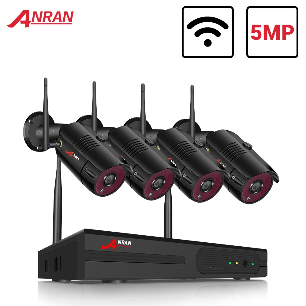 ANRAN 5MP CCTV система NVR комплект Открытый водонепроницаемый IP66 безопасности IP камера