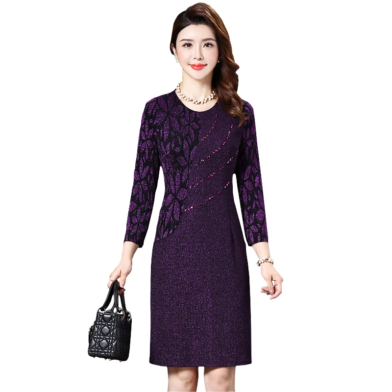 Online Elegante Lange Hülse Kleid Für Frauen 2020 Herbst Vintage Weibliche Sexy Büro Dame Ol Arbeit Kleider Bodycon Spitze Patchwork Vestidos