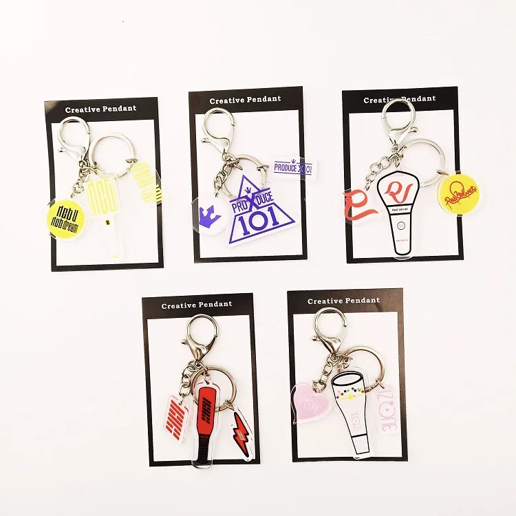 

KPOP NCT IZONE Red Velvet Produce 101 X ONE IKON Keychains Key Chains Chain Ring Keyring Pendant Fans Gilfs Wholesale New
