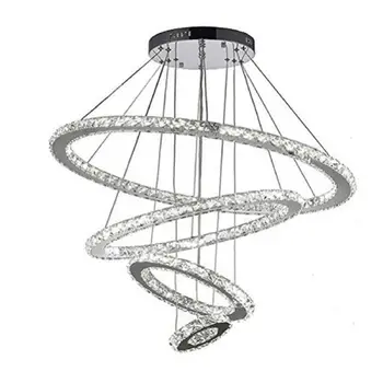 

98W Crystal Ring LED pendant light Lamp Modern Crystal Light Fixture Circle Hanging Lustres LED Luminaire Home Lighting