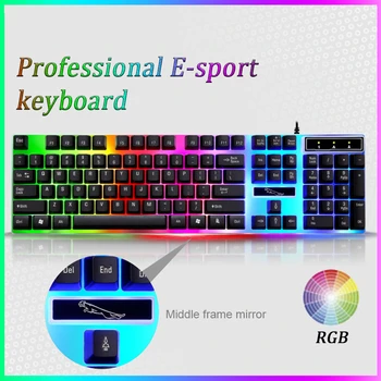 002K RGB Gaming Keyboard Backlit Wired Mechanical Feel Game Professional Keyboard Computer Peripherals Teclado Gamer Mecanico