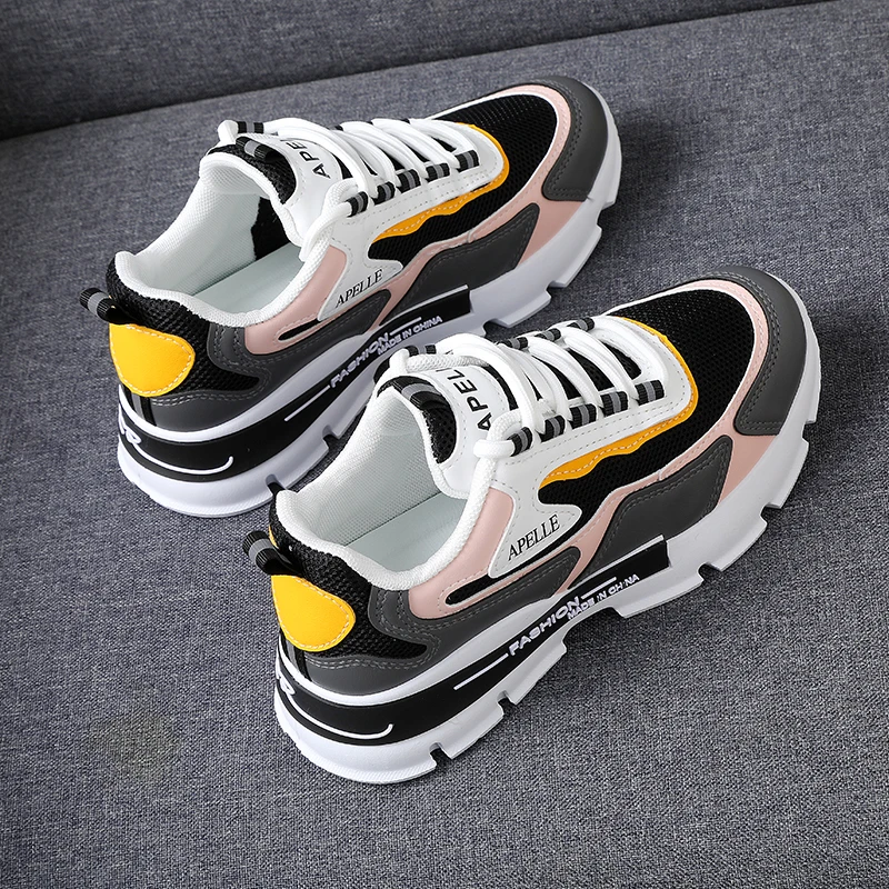 Flash Sale Zapatillas deportivas de correr para mujer, zapatos transpirables de malla, plataforma aumentada, combina con todo, novedad de verano, 2021 DolGYXKq0kX