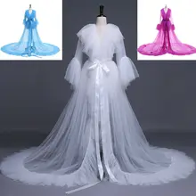 Новое модное женское сексуальное белье, кружевное цветочное Прозрачное платье-халат с длинным рукавом, ночное платье