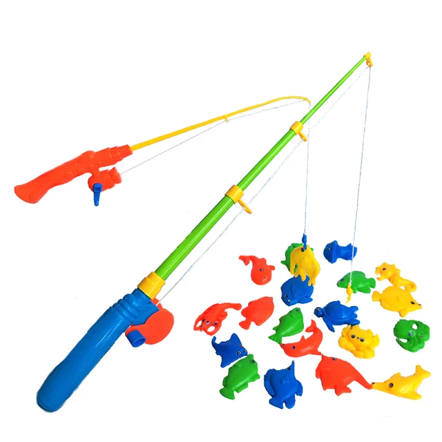 Magnetic Fishing Toys Game 2 Fishing Rods 20 PCS Marine Fishes Classic Play House Kids Water Bath Toy Children Birthday Gift 1