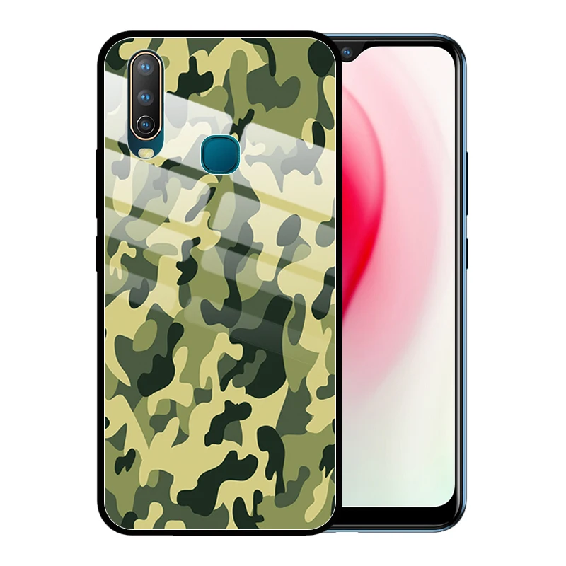 Чехол из закаленного стекла леопардовой расцветки для VIVO Y15 Y17 Y12 U3X U10 Y93 Y85 Y81 Y71 Y75 Y19