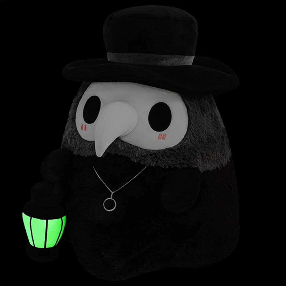 Juguete de peluche luminoso de 20cm para niños, juguete de felpa con estampado de animales de la plaga, Doctor, pico, Halloween, fiesta, Doctor, Accesorios luminosos, juguete para regalo