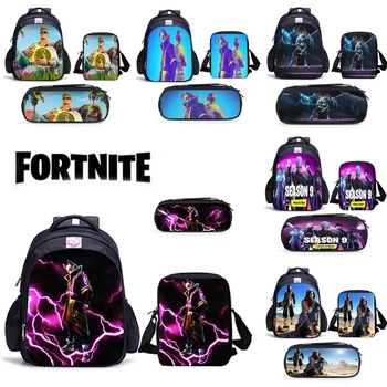 

Student School Backpack Fortnites Backpacks Kid Boy Cartoon Printed Rucksack Anime Bettle Bookbag Shoulder Pencil Bag 3pcs Set