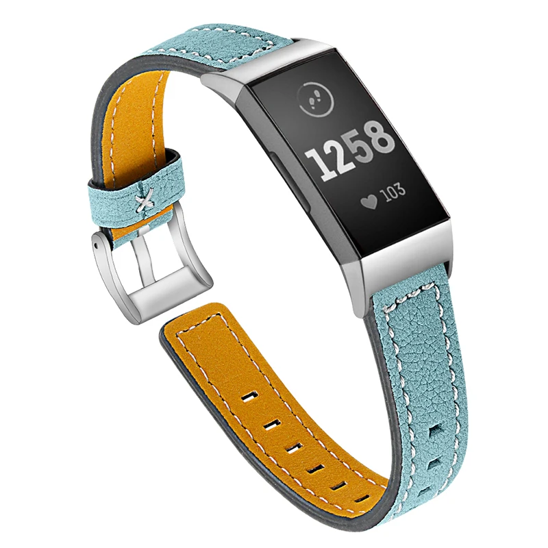 Кожаные Смарт-часы ремешок запасной браслет ремешок для FitbitCharge 3 SD998